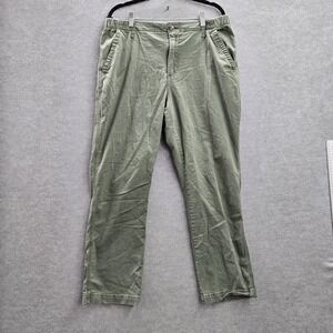 Old Navy Men Pants L Green Chino OG Button 27" Inseam